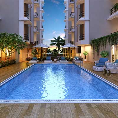 Swimming Pool Deck & Lounge Area View of Protech Green, Panjabari, Guwahati